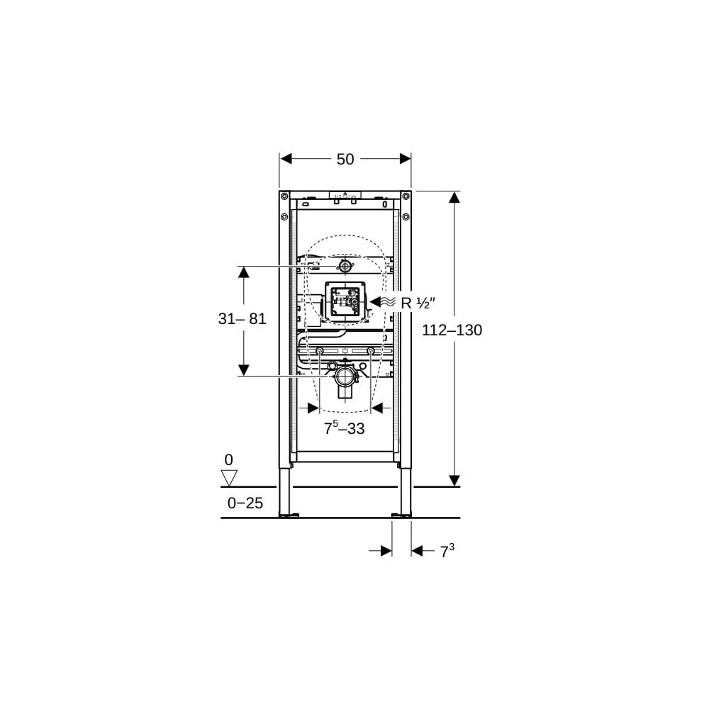 Geberit Duofix Element für Urinal, 112-130cm universell, für verdeckte Urinalsteueru... GEBERIT-111689002 4064746031007 (Abb. 4)