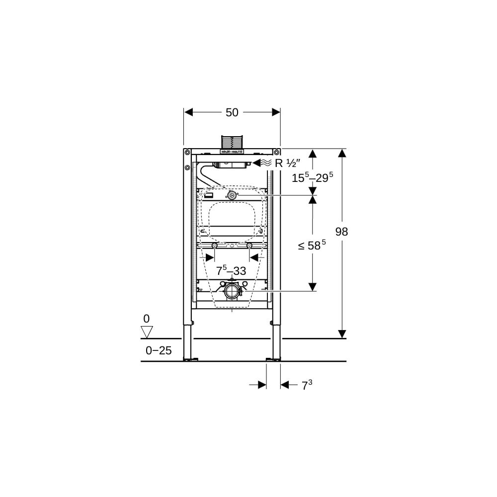 Geberit Duofix Element für Urinal, 98cm universell, für Betätigung von oben... GEBERIT-111617002 4064746030819 (Abb. 4)