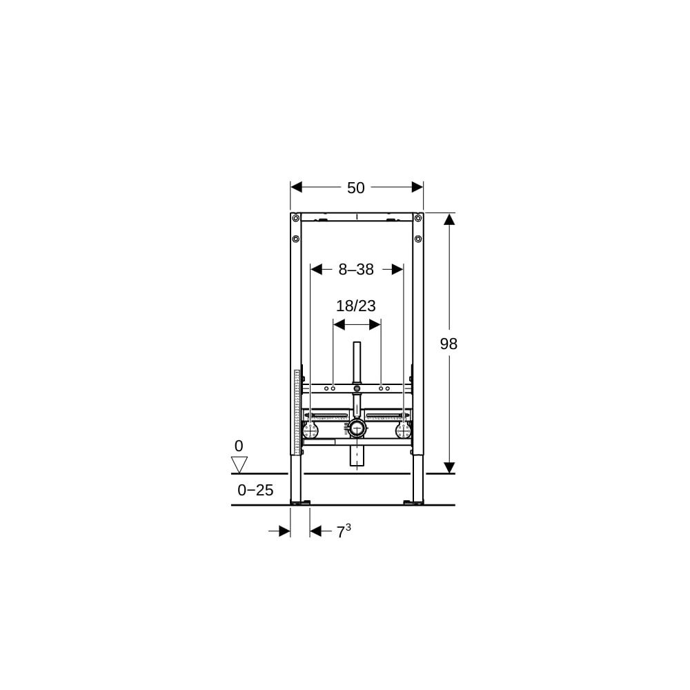 Geberit Montageelement Duofix für Bidet, 98x50x10cm, Stahl, beschichtet... GEBERIT-111535002 4064746030260 (Abb. 4)
