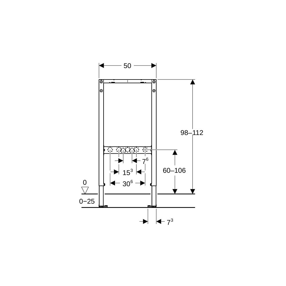 Geberit Duofix Element für Dusche, Badewanne 98-112cm, Wandarmatur Aufputz, für Meta... GEBERIT-111740002 4064746031076 (Abb. 4)