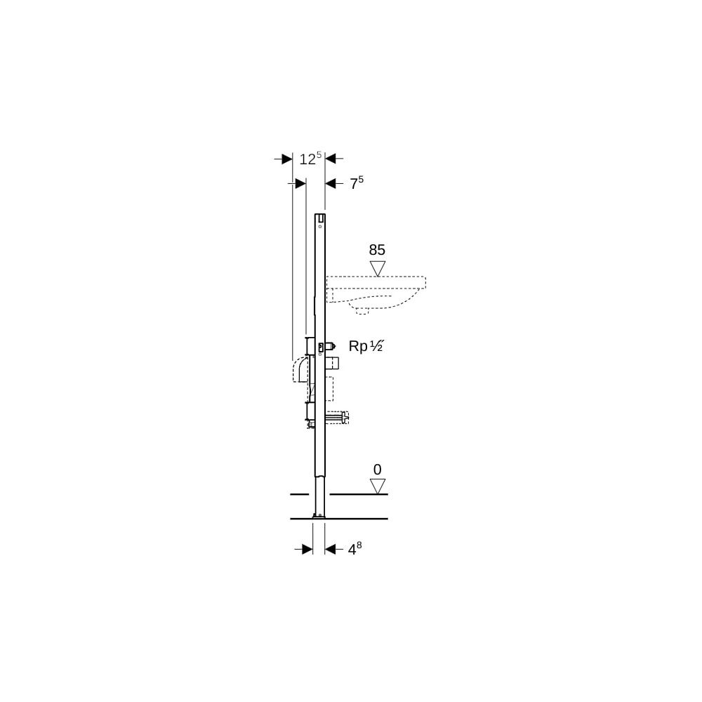 Geberit Duofix Element für Waschtisch 112cm Trockenbau, Standarmatur 2 Wasserzählers... GEBERIT-111473001 4025416635666 (Abb. 7)
