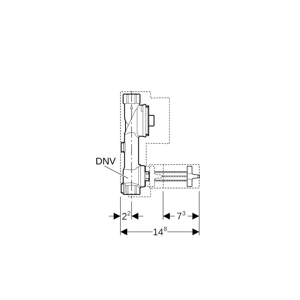 Geberit Wasserzählerstrecke mit Unterputz-Kugelhahn, Rp 3/4″, PN 10 bar, Rotguss ble... GEBERIT-616003001 4025416594529 (Abb. 7)