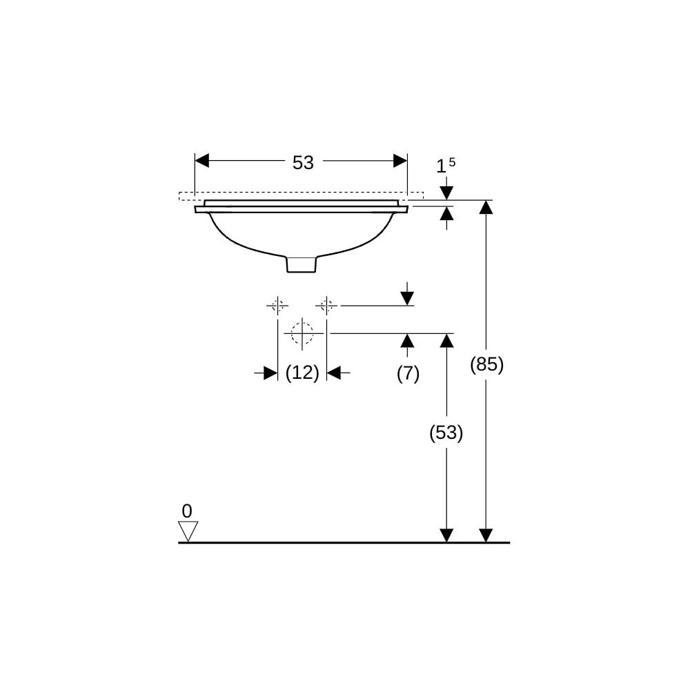 Geberit VariForm Unterbauwaschtisch rechteckig Breite 45cm, Tiefe 44cm, ohne Hahnloc... GEBERIT-500761012 4025416764045 (Abb. 8)