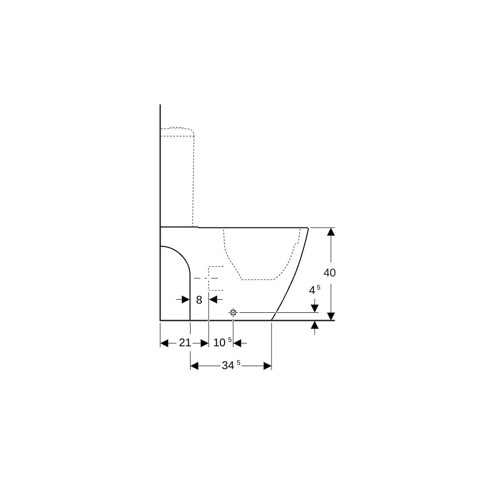 Geberit iCon Stand-WC für Aufputzspülkasten aufgesetzt, Tiefspüler, geschlossene For... GEBERIT-200460000 4022009332520 (Abb. 9)