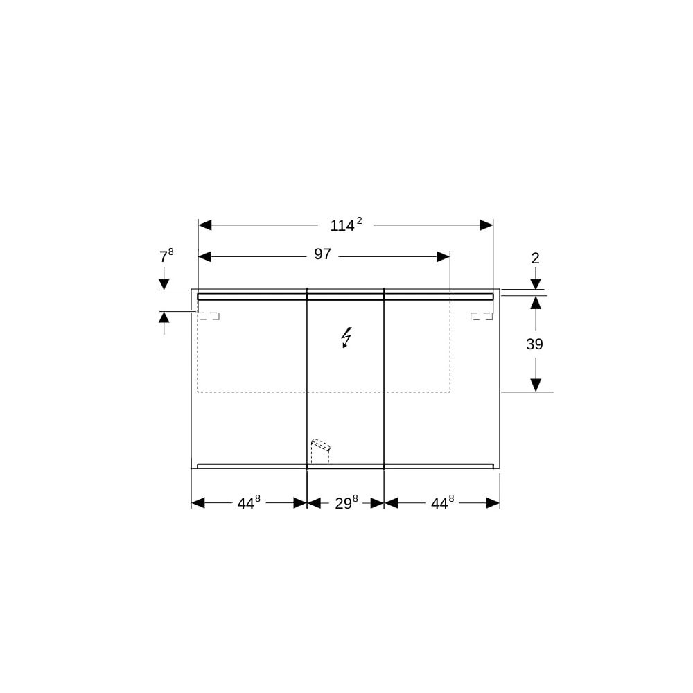Geberit Option Spiegelschrank mit Beleuchtung drei Türen 120x70x15cm Korpus außen ve... GEBERIT-500207001 4025416353911 (Abb. 8)