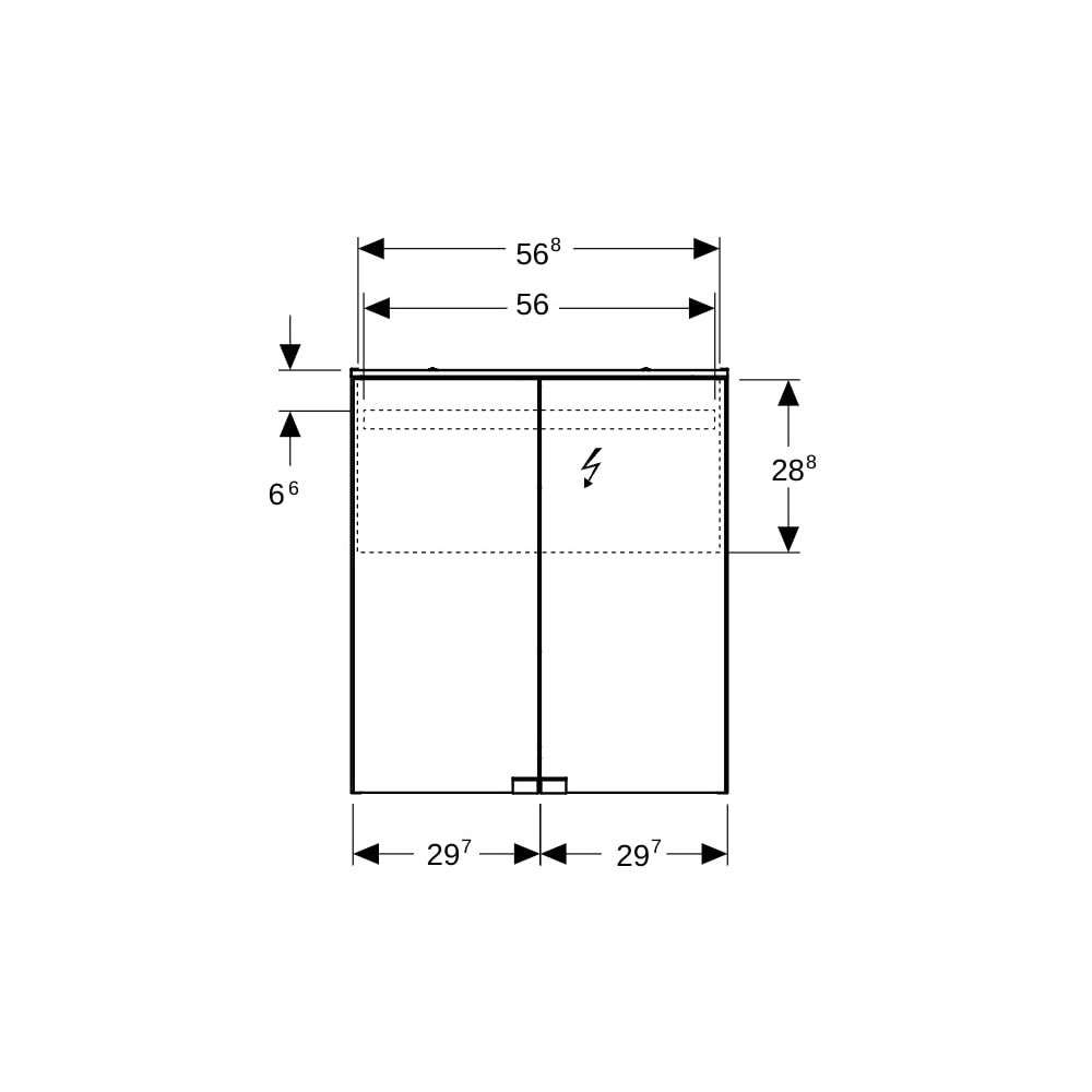 Geberit Option Basic Spiegelschrank, Beleuchtung, 2 Türen, 60x67,7x18cm, CEE 7/4,7/3... GEBERIT-500273001 4025416428954 (Abb. 8)