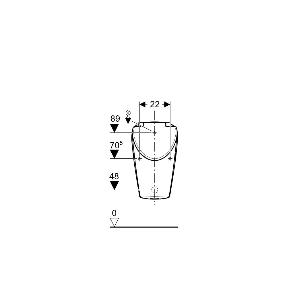 Geberit Renova S Urinal mit Deckel, Zulauf von hinten, Abgang nach hinten oder unten... GEBERIT-503110001 4064746028427 (Abb. 5)