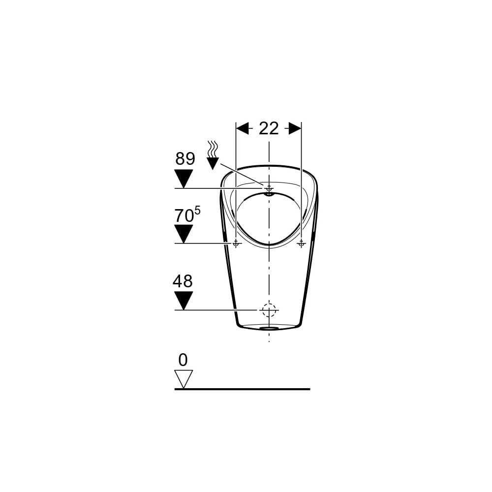 Geberit Renova S Urinal, Zulauf von hinten, Abgang nach hinten oder unten, Weiß... GEBERIT-503100001 4064746027246 (Abb. 5)