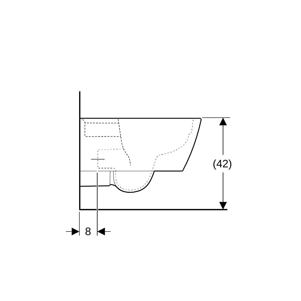 Geberit iCon Square Wand-WC Tiefspüler, geschlossene Form, Rimfree Tiefe 54cm, Weiß... GEBERIT-201950000 4022009327748 (Abb. 9)