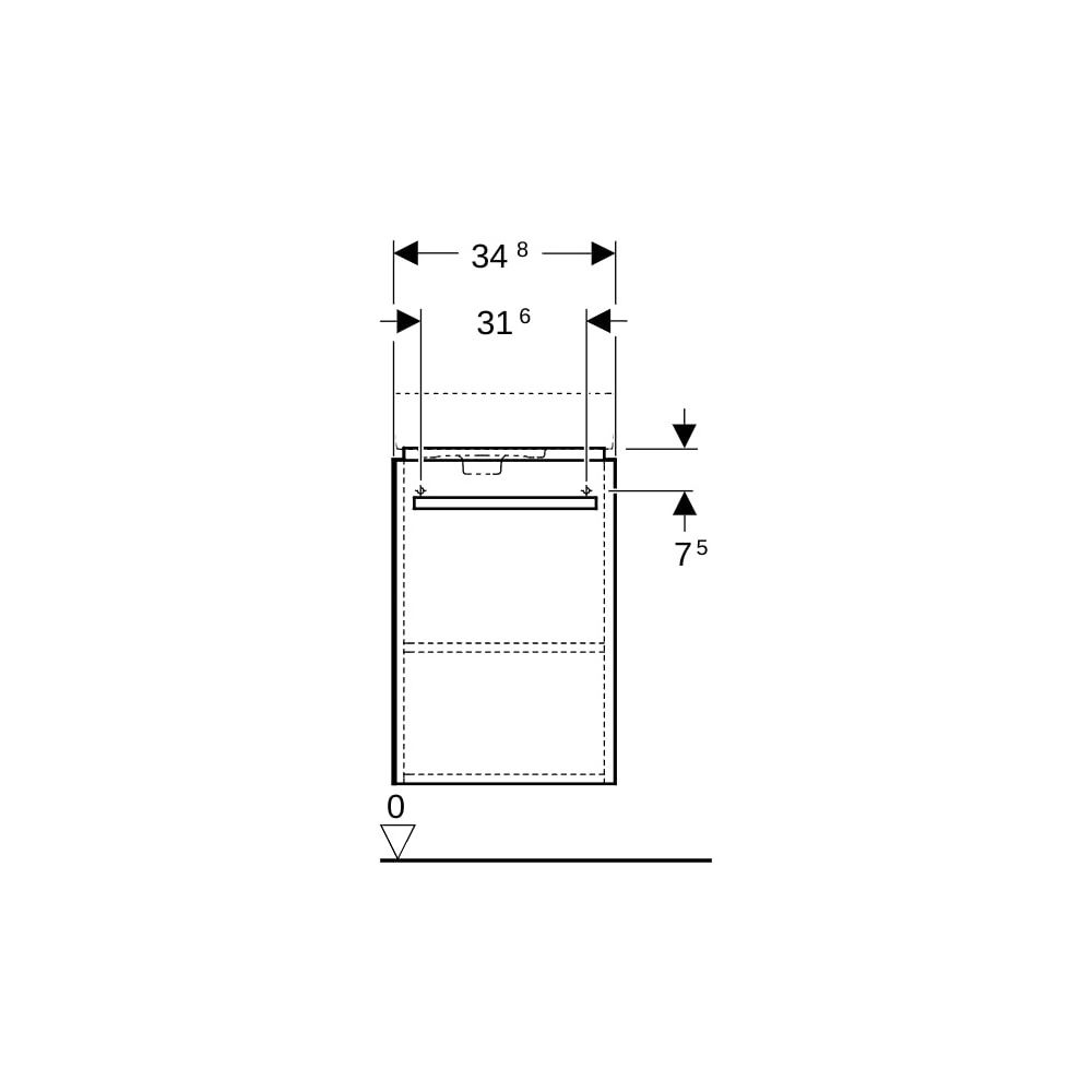 Geberit Renova Compact Unterschr. Handwaschbecken Tür verk. Ausl. 348x604x252cm Wasc... GEBERIT-862040000 4022009327434 (Abb. 8)