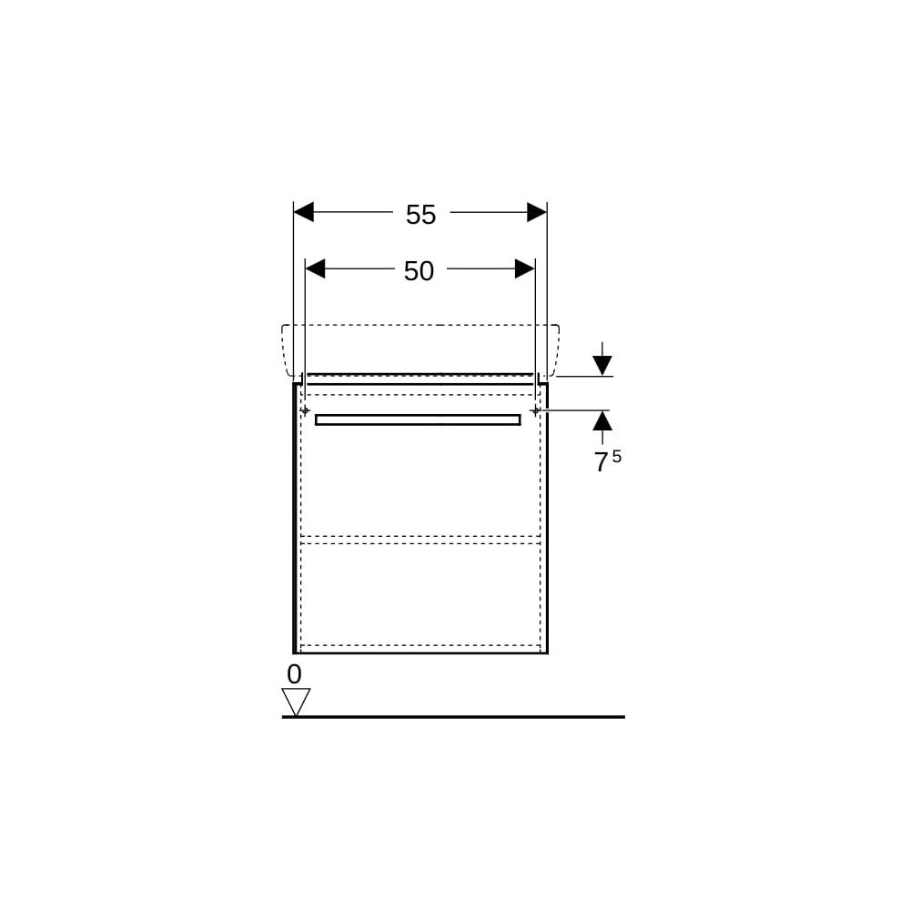 Geberit Renova Compact Unterschrank, Waschtisch, 1 Tür, 55x60,4x36,7cm, Hellgrau/lac... GEBERIT-862061000 4022009328974 (Abb. 8)