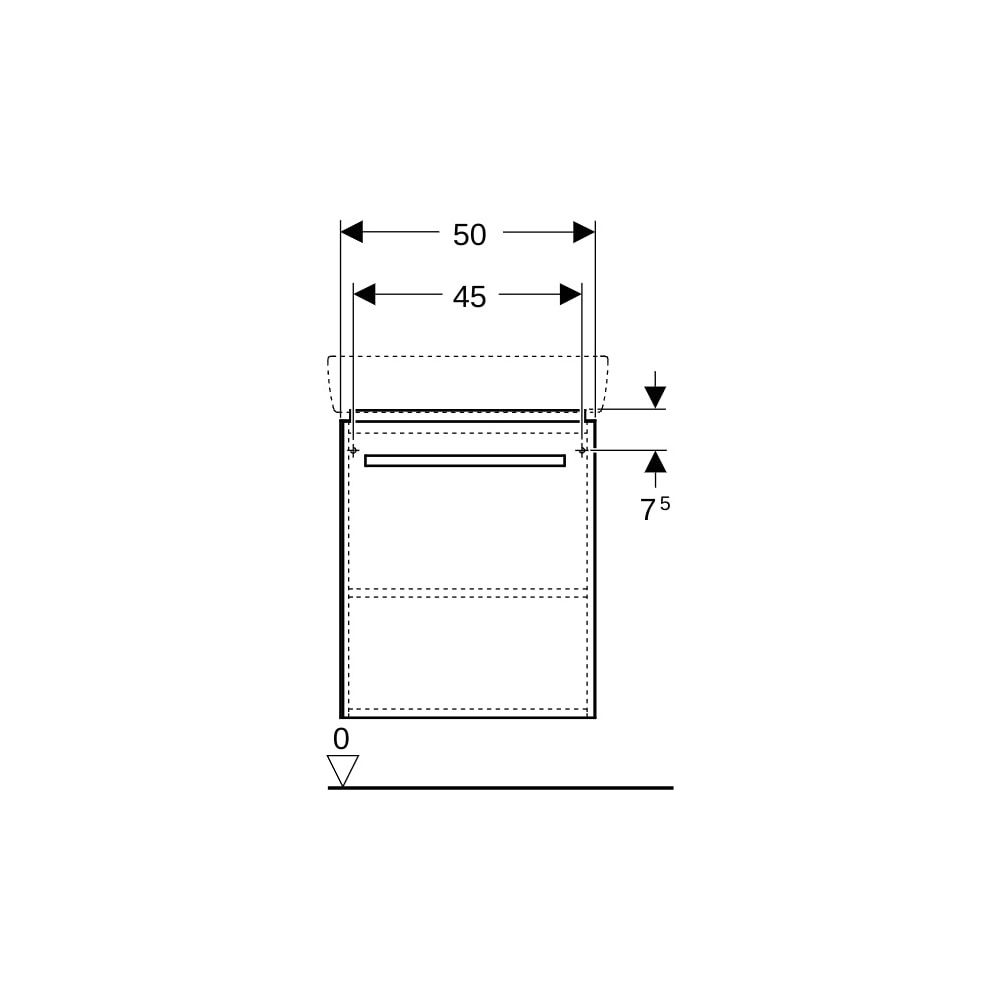 Geberit Renova Compact Unterschrank, Waschtisch, 1 Tür, 50x60,4x36,7cm, Weiß lackier... GEBERIT-862055000 4022009327465 (Abb. 8)