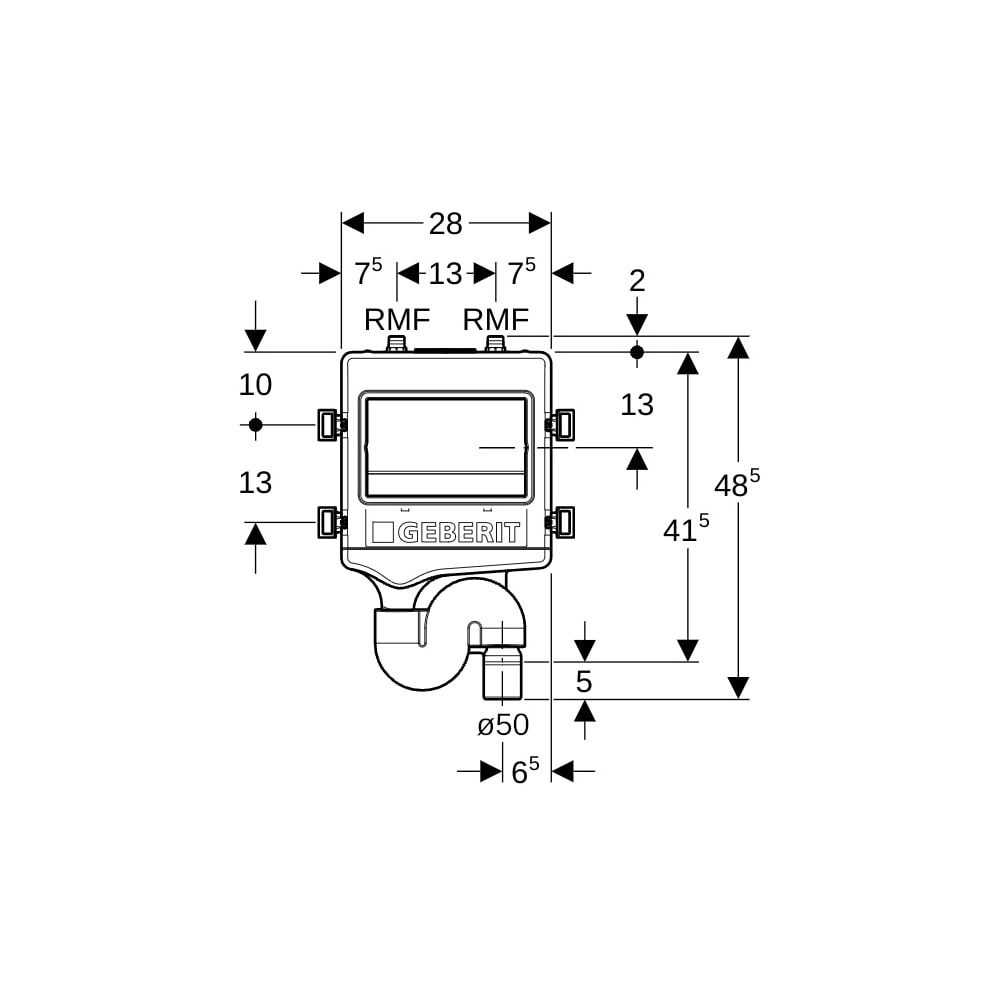 Geberit HS30 Hygienespülung d 50mm, Anschluss 2 Wasseranschlüsse... GEBERIT-616271001 4025410724649 (Abb. 4)