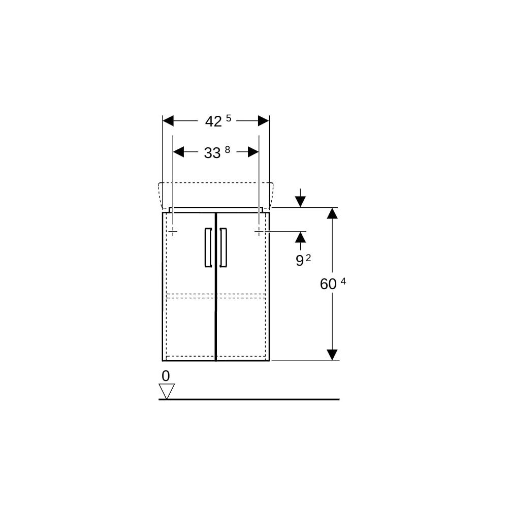 Geberit Renova Compact Unterschrank Eckhandwaschbecken 2 Türen 425x604x33cm Weiß lac... GEBERIT-862132000 4022009327496 (Abb. 9)