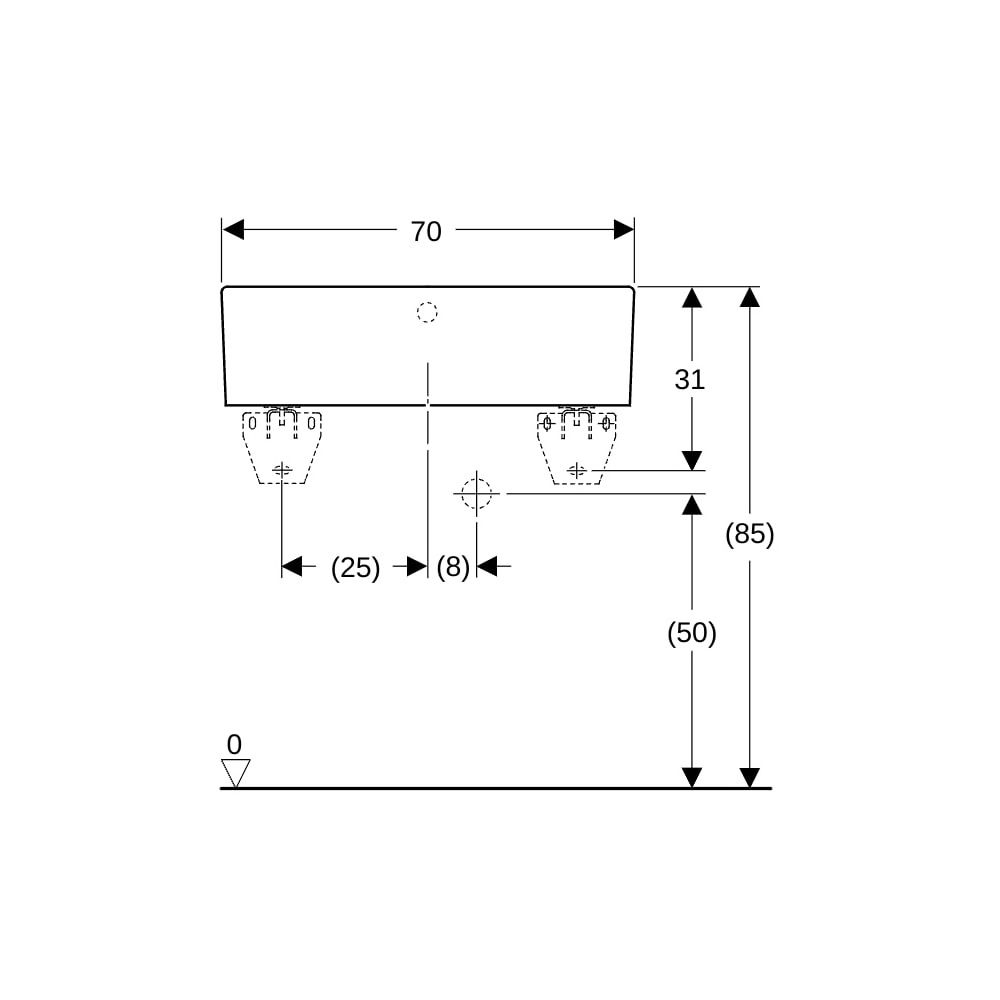 Geberit Publica Mehrzweckbecken mit Überlauf 70x20x50cm... GEBERIT-361370000 4022009080537 (Abb. 10)