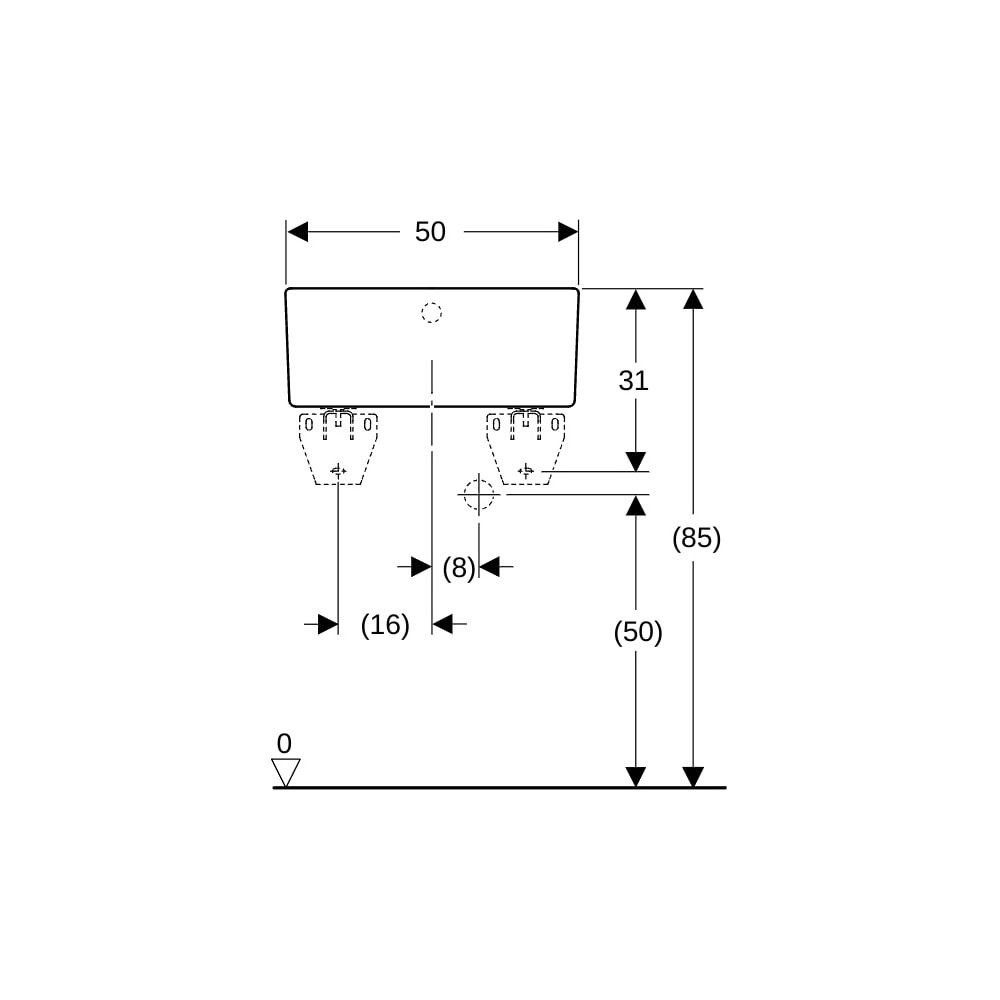 Geberit Publica Mehrzweckbecken mit Überlauf 50x20x39cm... GEBERIT-361350000 4022009080513 (Abb. 10)