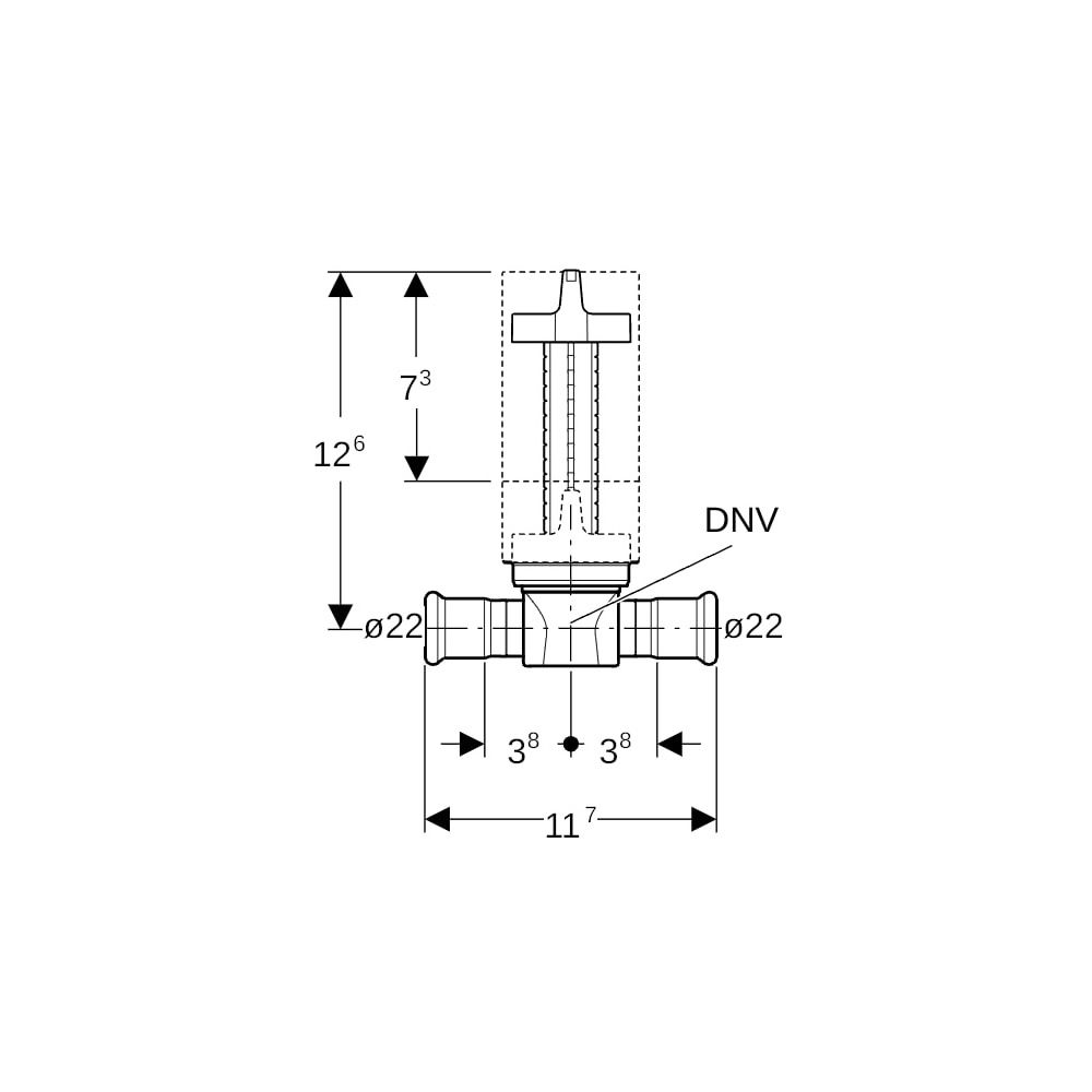 Geberit Mapress Unterputz-Kugelhahn, Außendurchmesser 22mm, 10 bar... GEBERIT-94914 4025410541789 (Abb. 5)