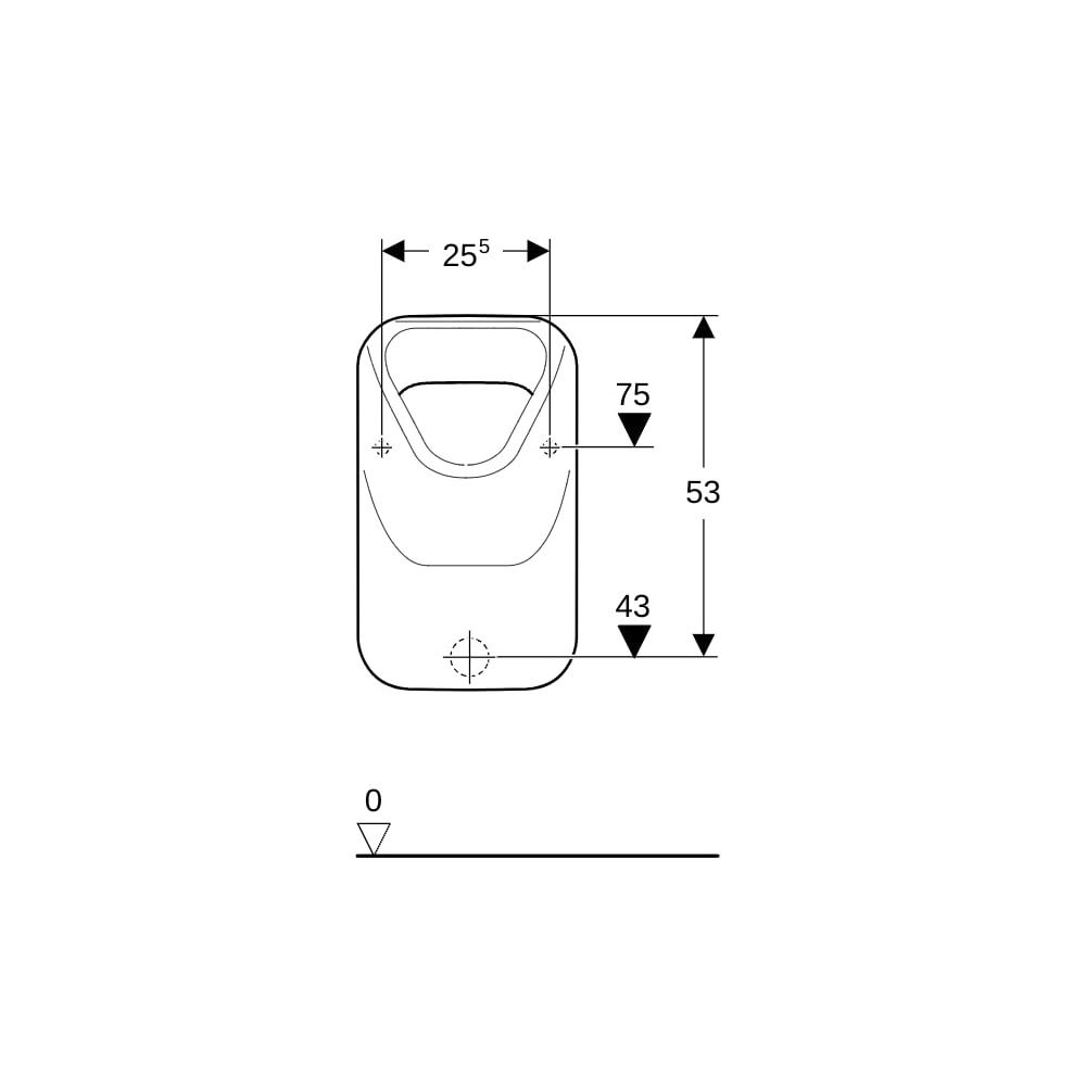 Geberit Alivio Urinal Zulauf von oben, Tiefe 34cm, Abgang nach hinten oder nach unte... GEBERIT-238150600 4022009330380 (Abb. 8)