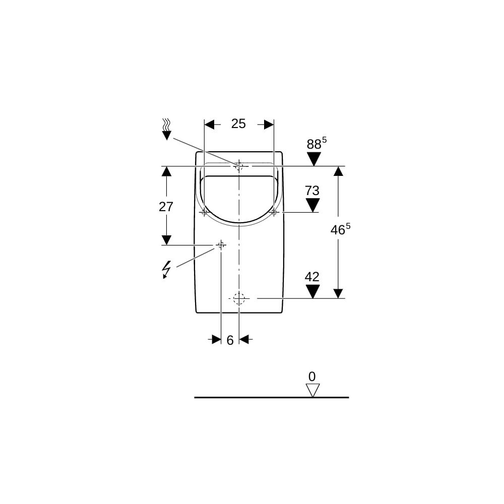 Geberit Renova Plan Urinal Zulauf von hinten, Abgang nach hinten, Tiefe 30cm, Zulauf... GEBERIT-235100600 4022009305814 (Abb. 8)