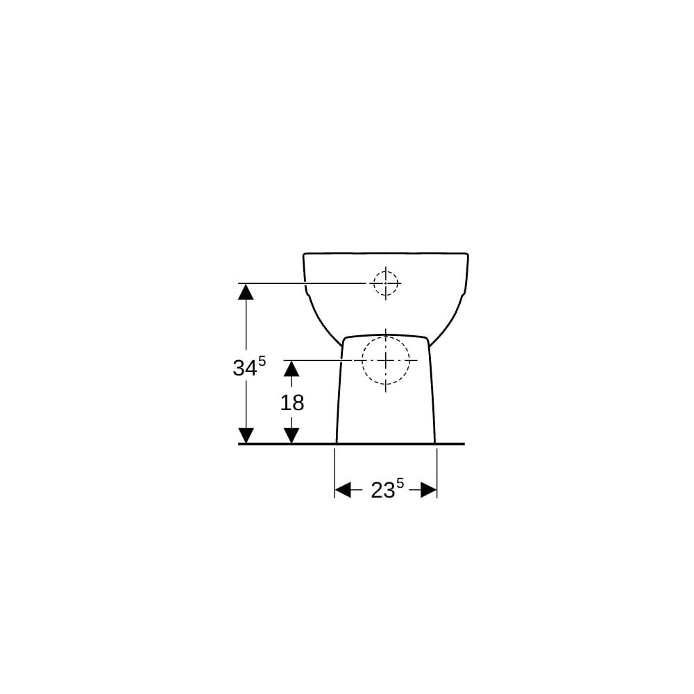 Geberit Renova Stand-WC Flachspüler, Abgang horizontal, teilgeschlossene Form, Tiefe... GEBERIT-203010000 4022009285017 (Abb. 8)