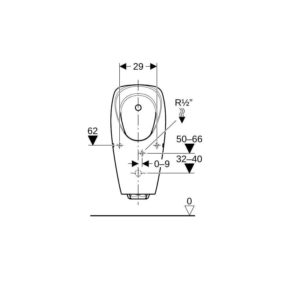 Geberit Tamina Urinal mit integrierter Steuerung, Generatorbetrieb Tiefe 37cm, Abgan... GEBERIT-116144001 4025416696094 (Abb. 9)