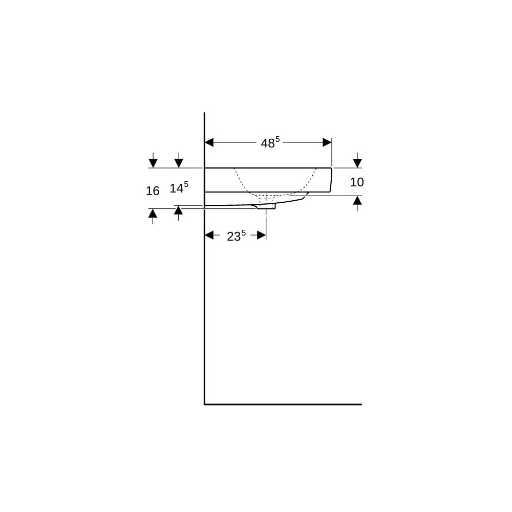 Geberit iCon Doppelwaschtisch, Breite 120cm, Tiefe 48,5cm, Hahnloch mittig, Überlauf... GEBERIT-124120600 4022009304404 (Abb. 9)