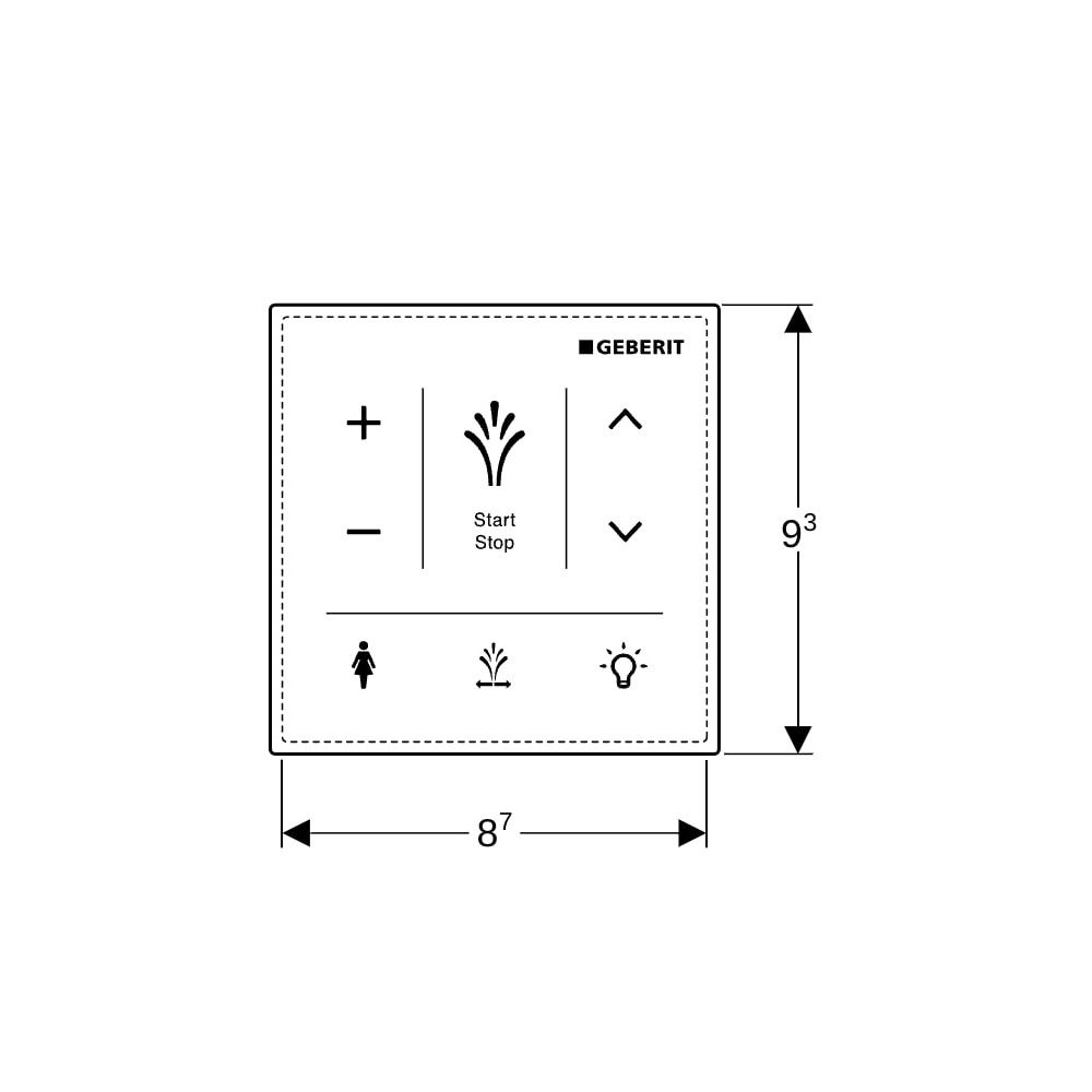 Geberit Wandbedienpanel für Geberit AquaClean Sela, Weiß/Glas... GEBERIT-147041SI1 4025416816218 (Abb. 7)