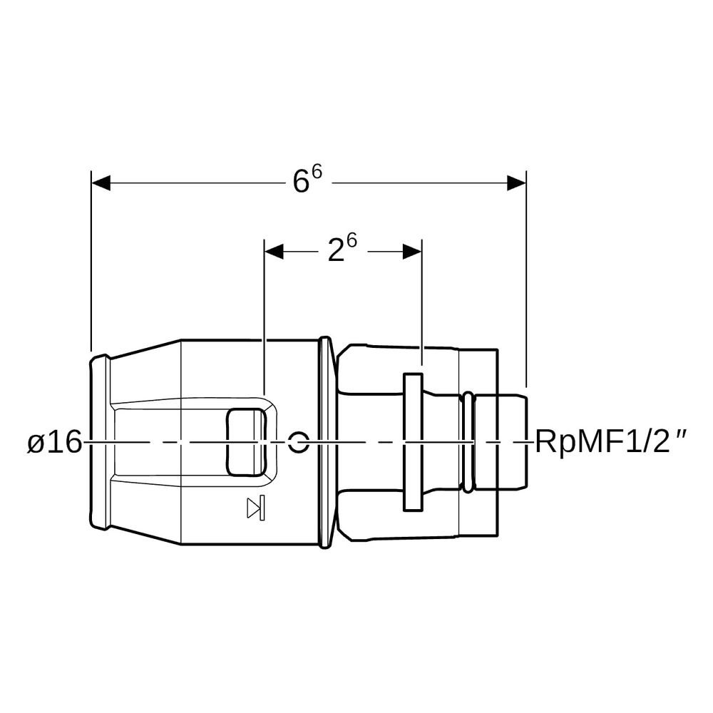 Geberit PushFit Übergang mit MasterFix Außendurchmesser 16mm... GEBERIT-650501001 4025416280392 (Abb. 7)