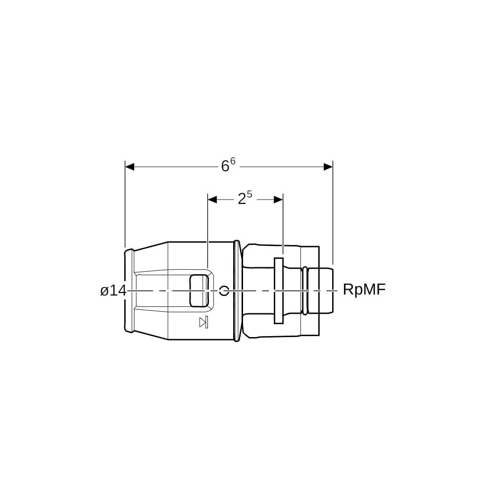 Geberit PushFit Übergang mit MasterFix, d 14mm, RpMF 1/2″, Rotguss bleifrei... GEBERIT-649501001 4025410749802 (Abb. 5)