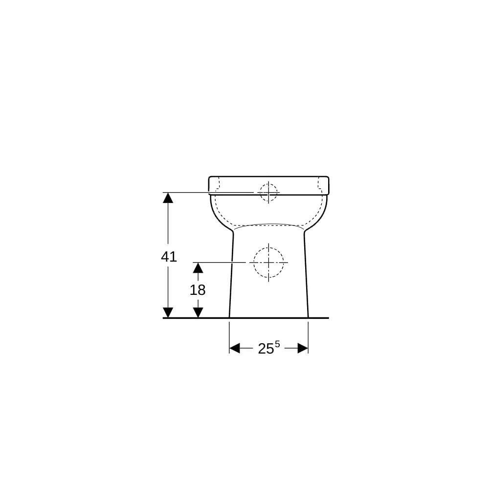Geberit Renova Comfort Square Stand-WC Tiefspüler, erhöht, H 46cm, teilgeschlossene ... GEBERIT-218500000 4022009312010 (Abb. 8)