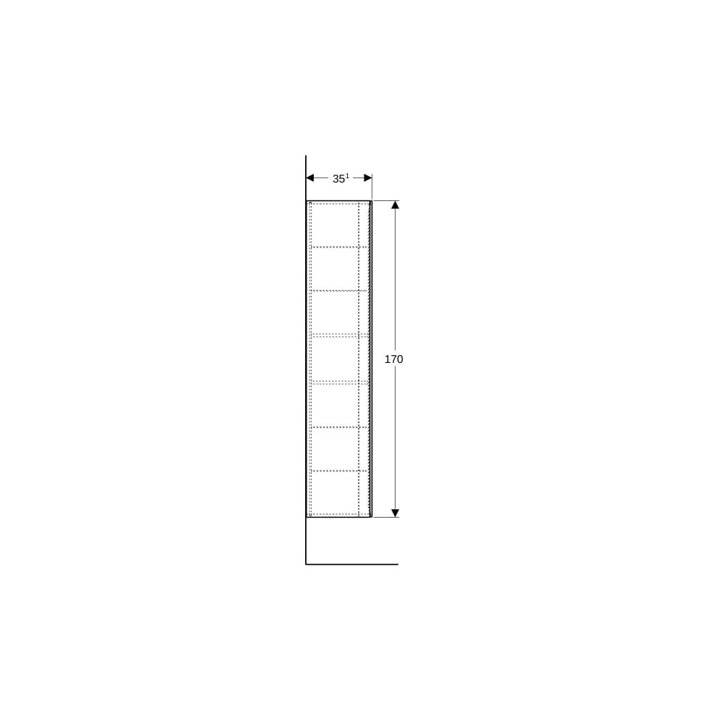 Geberit Xeno2 Hochschrank mit 1 Tür, Innenspiegel, 40x170x35,1cm, sculturagrau/Melam... GEBERIT-500503431 4025416611592 (Abb. 9)