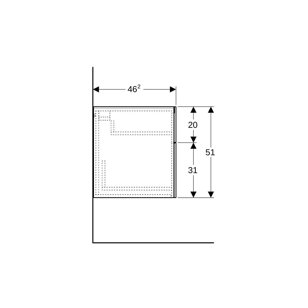 Geberit Xeno2 Seitenschrank 2 Schubladen, 45x51x46,2cm, Weiß lackiert hochglänzend... GEBERIT-500504011 4025416611608 (Abb. 9)