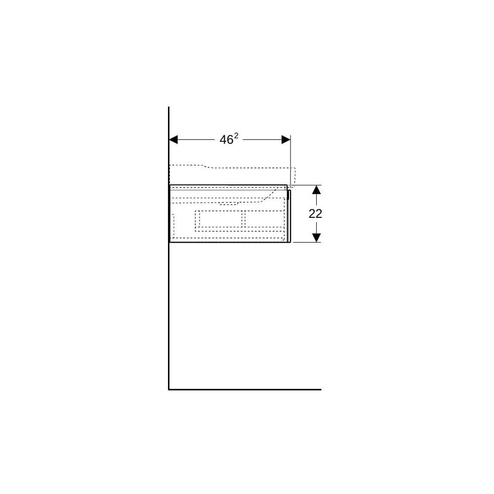 Geberit Xeno2 Unterschrank für Waschtisch, 1 Schublade, 88x22x46,2cm, Greige/lackier... GEBERIT-500508001 4025416354611 (Abb. 9)