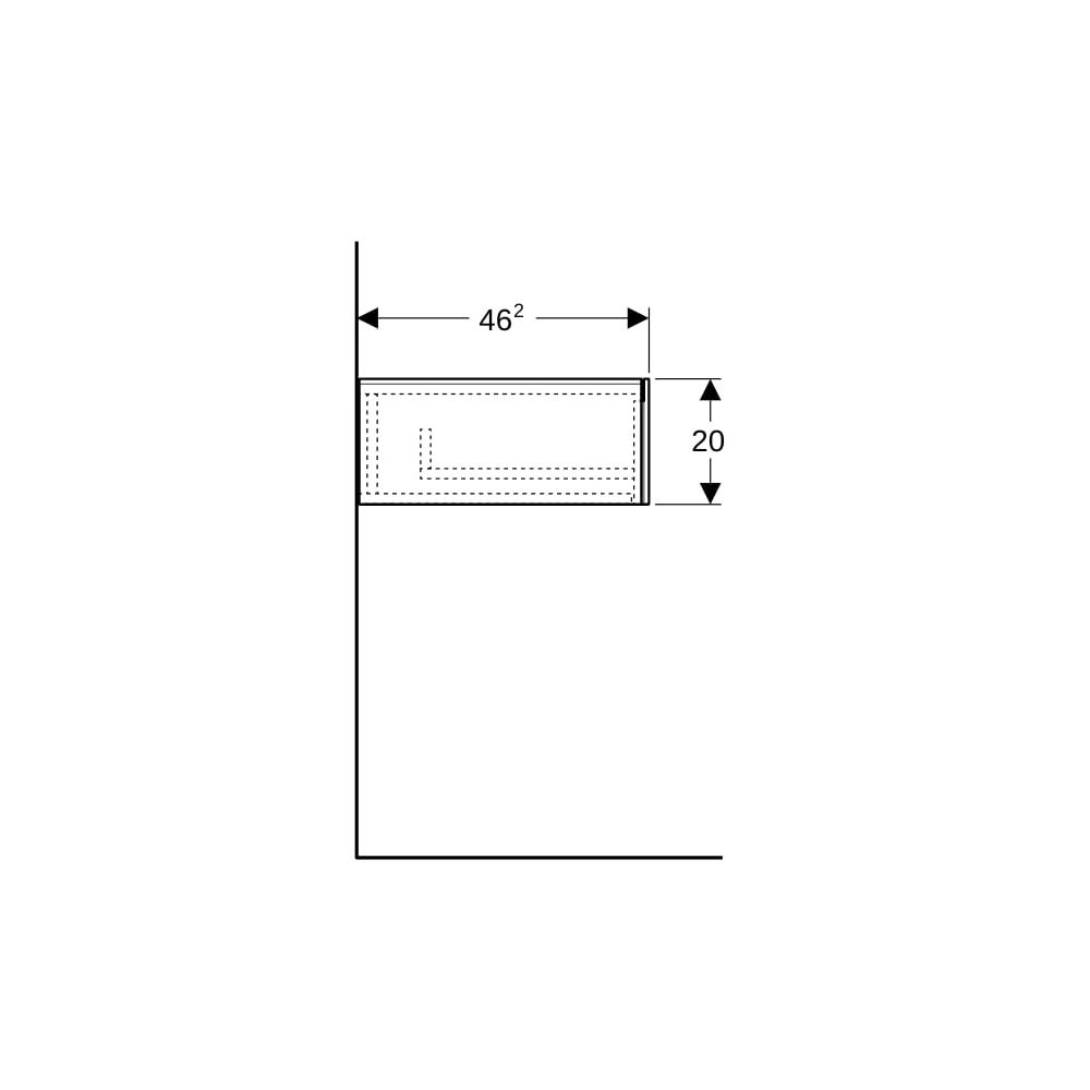 Geberit Xeno2 Seitenschrank 1 Schublade, 58x20x46,2cm, Weiß lackiert hochglänzend... GEBERIT-500507011 4025416611691 (Abb. 9)
