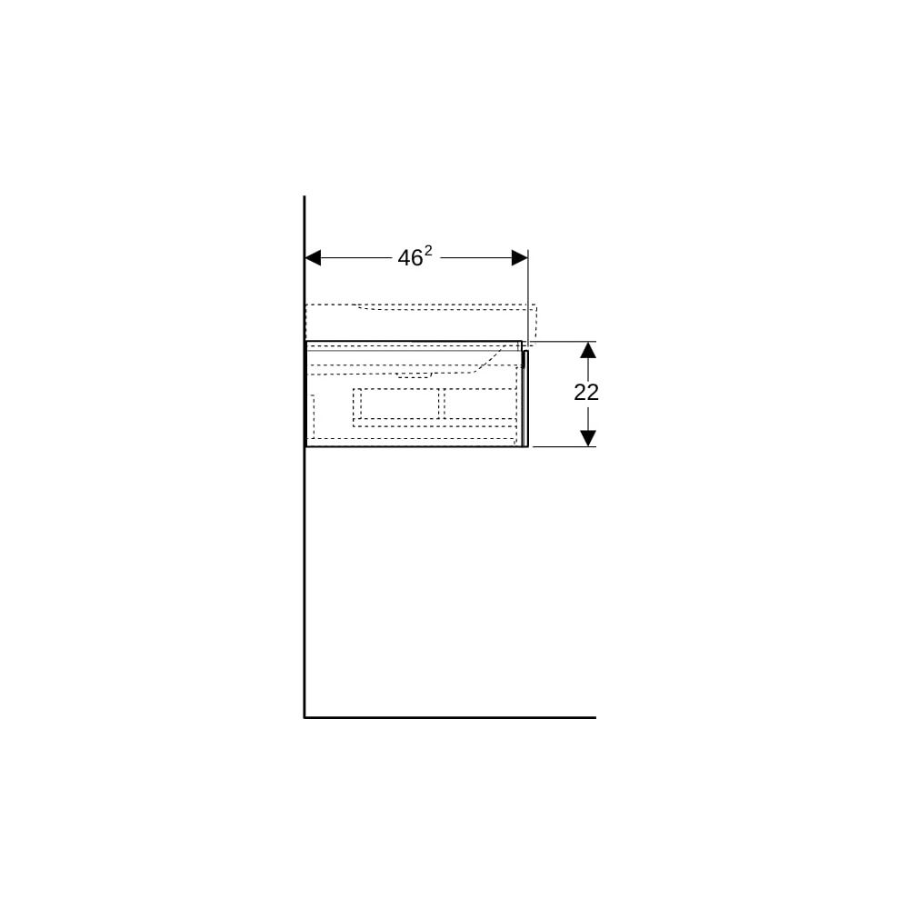 Geberit Xeno2 Unterschrank für Waschtisch, Ablagefläche, 1 Schublade, 88x22x46,2cm,... GEBERIT-500513011 4025416610083 (Abb. 10)
