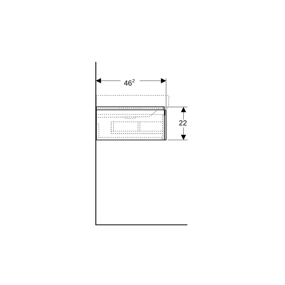 Geberit Xeno2 Unterschrank für Waschtisch mit Ablagefläche links, mit 1 Schublade 88... GEBERIT-500514011 4025416610113 (Abb. 9)