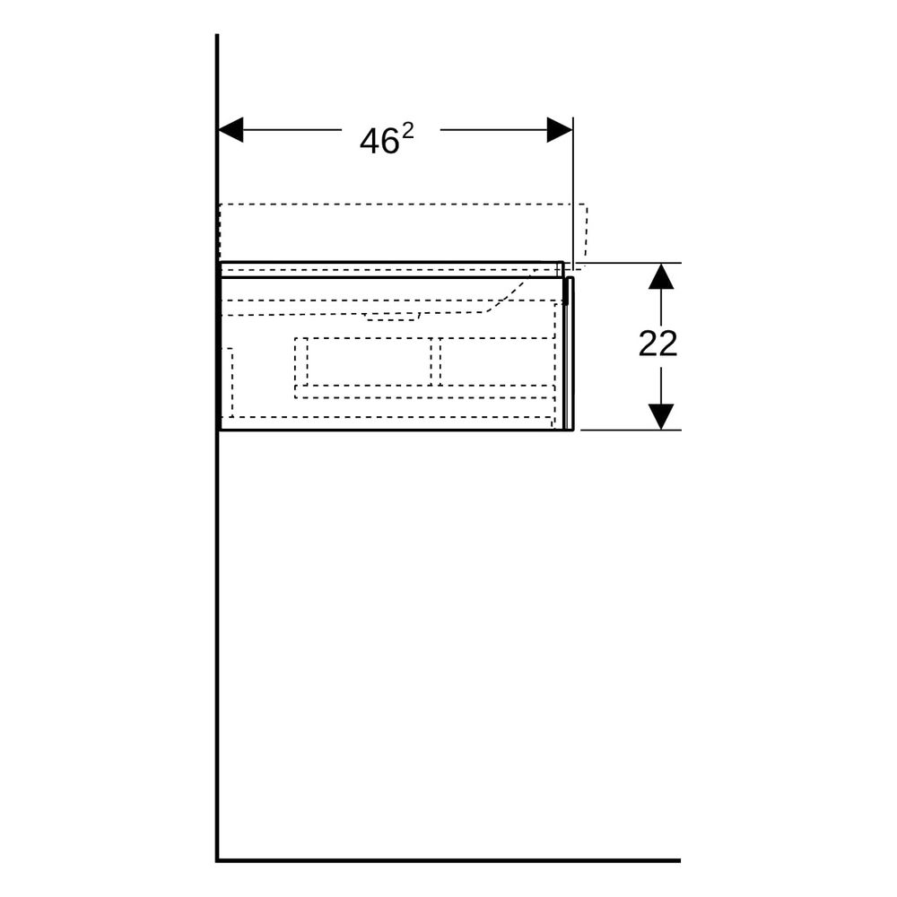 Geberit Xeno2 Unterschrank für Waschtisch mit Ablagefläche links, mit 1 Schublade 8... GEBERIT-500514011 4025416610113 (Abb. 13)