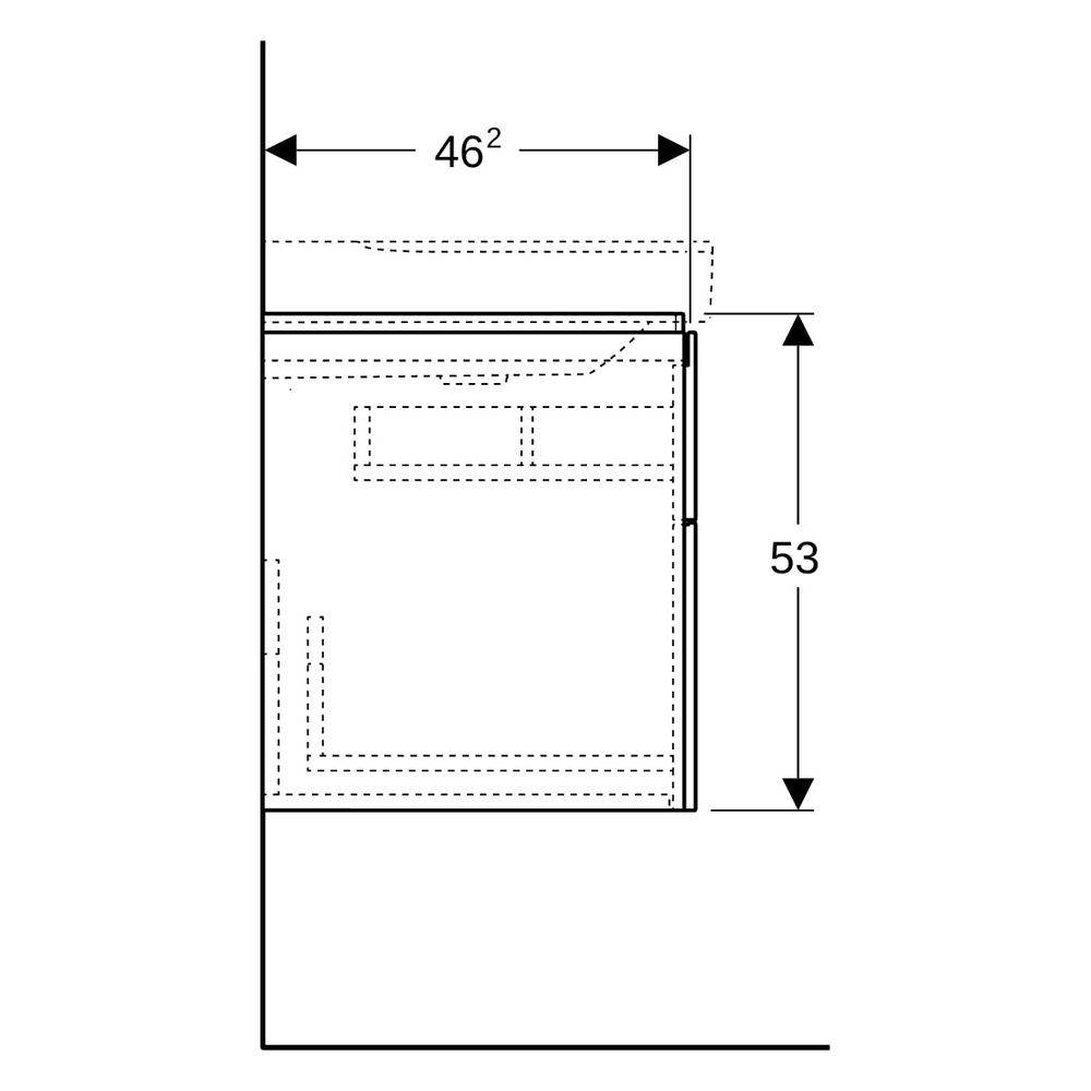 Geberit Xeno2 Unterschrank für Waschtisch Ablagefläche 2 Schubladen 88x53x462cm Wei... GEBERIT-500515011 4025416610144 (Abb. 14)