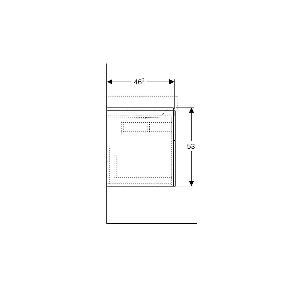 Geberit Xeno2 Unterschrank für Waschtisch mit Ablagefläche links, 2 Schubladen 88x53... GEBERIT-500516011 4025416610229 (Abb. 9)
