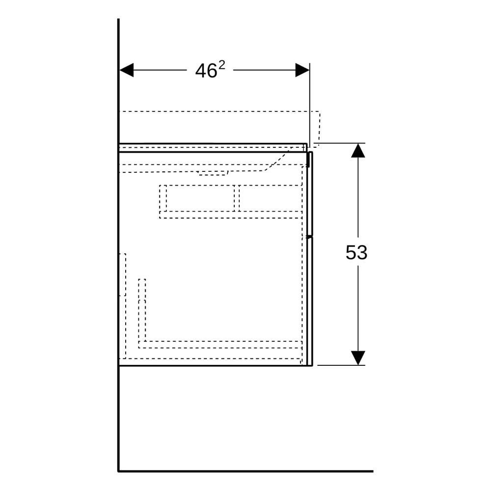 Geberit Xeno2 Unterschrank für Waschtisch mit Ablagefläche links, 2 Schubladen 88x5... GEBERIT-500516011 4025416610229 (Abb. 13)