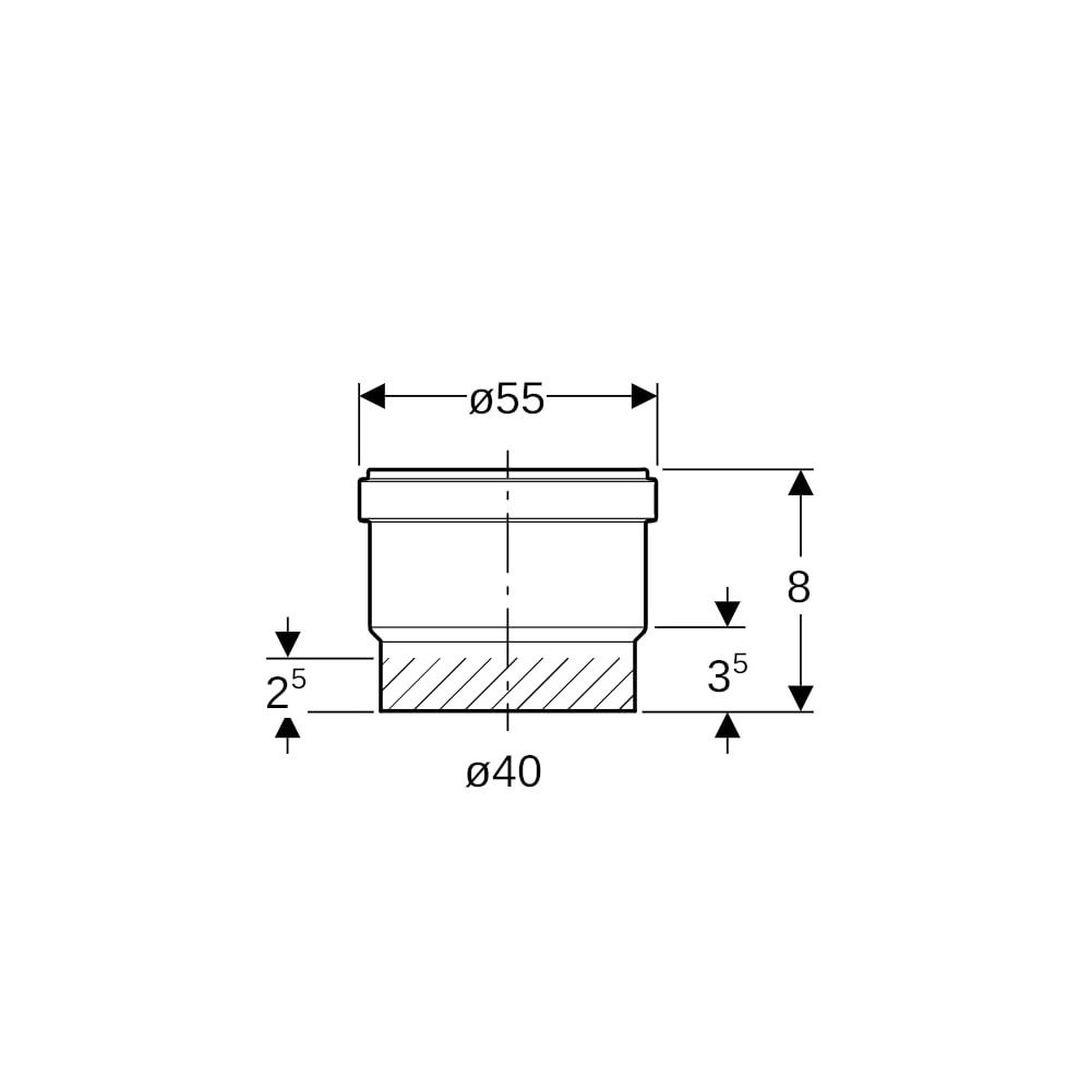 Geberit PE Steckmuffe mit Lippendichtung Außendurchmesser 40mm... GEBERIT-360779163 4025410549914 (Abb. 5)