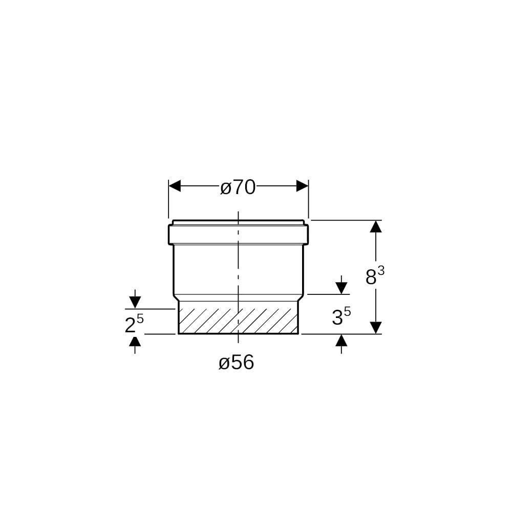 Geberit PE Steckmuffe mit Lippendichtung Außendurchmesser 56mm... GEBERIT-363779163 4025410549952 (Abb. 5)