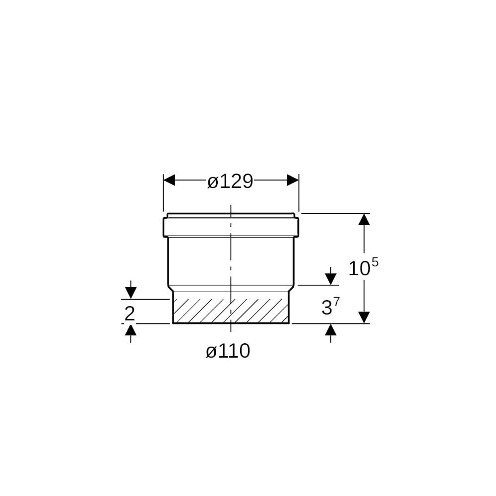 Geberit PE Steckmuffe mit Lippendichtung d 110mm... GEBERIT-367779163 4025410549976 (Abb. 5)