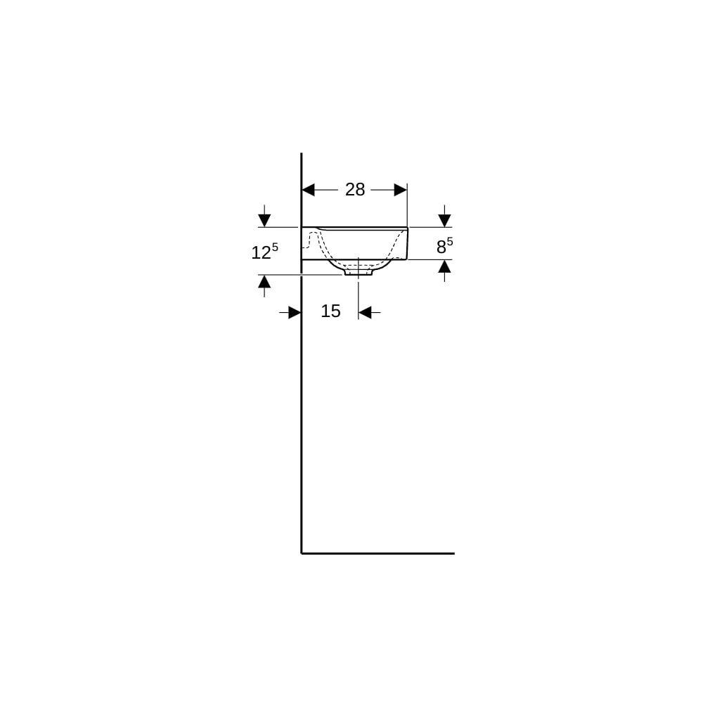 Geberit Xeno2 Handwaschbecken, 40x12,5x28cm, Hahnloch links, ohne Überlauf, Weiß/Ker... GEBERIT-500528011 4025416608646 (Abb. 9)