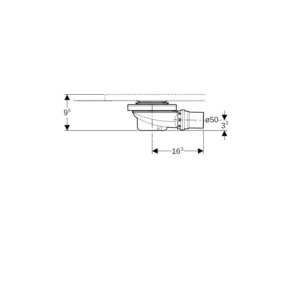 Geberit Duschwannenablauf mit Geruchsverschlusshalterung, für Setaplano Duschfläche,... GEBERIT-154017001 4025416211532 (Abb. 5)