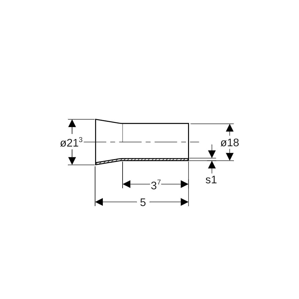 Geberit Mapress Edelstahl Übergang mit Anschweiß- und Einschubende d 18mm, d1 21,3mm... GEBERIT-32413 4025410551313 (Abb. 5)