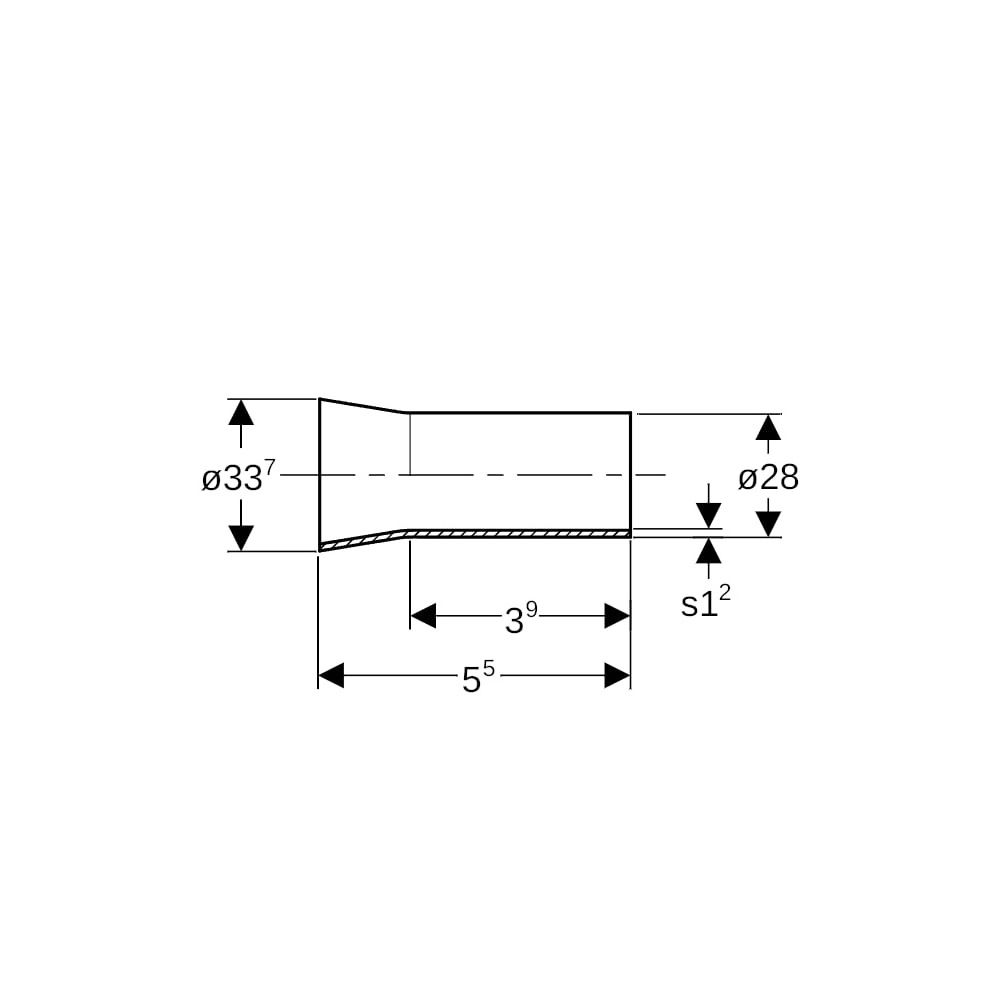 Geberit Mapress Edelstahl Übergang mit Anschweiß- und Einschubende d 28mm, d1 33,7mm... GEBERIT-32415 4025410552204 (Abb. 5)