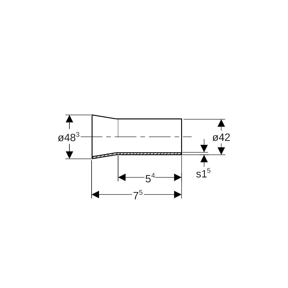 Geberit Mapress Edelstahl Übergang mit Anschweiß- und Einschubende d 42mm, d1 48,3mm... GEBERIT-32417 4025410551344 (Abb. 5)