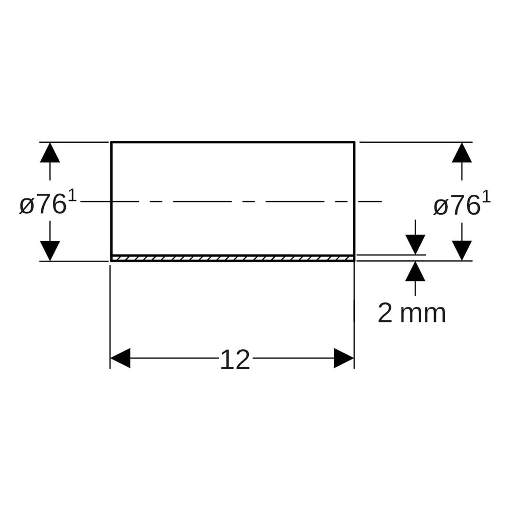 Geberit Mapress Edelstahl Übergang mit Anschweiß- und Einschubende D 76,1mm, D1 76,1mm... GEBERIT-32419 4025410551368 (Abb. 7)