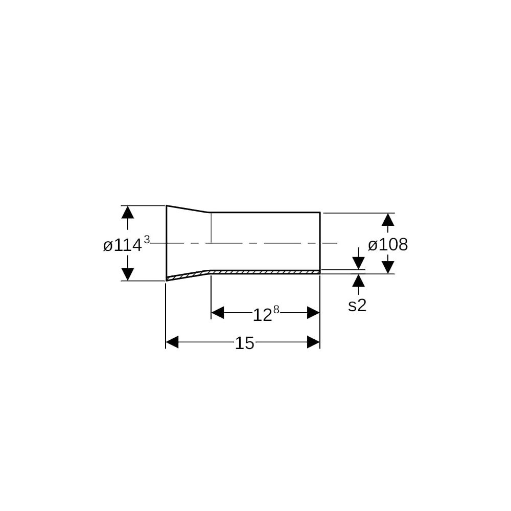 Geberit Mapress Edelstahl Übergang mit Anschweiß- und Einschubende d 108mm, d1 114,3mm... GEBERIT-32421 4025410551399 (Abb. 5)